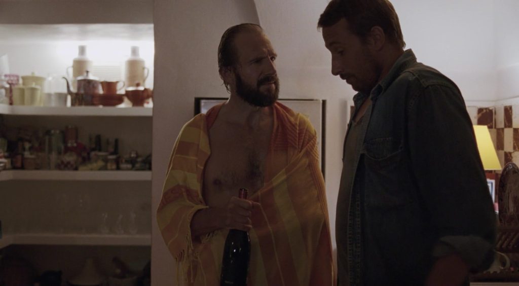 Ralph Fiennes shirtless in A Bigger Splash