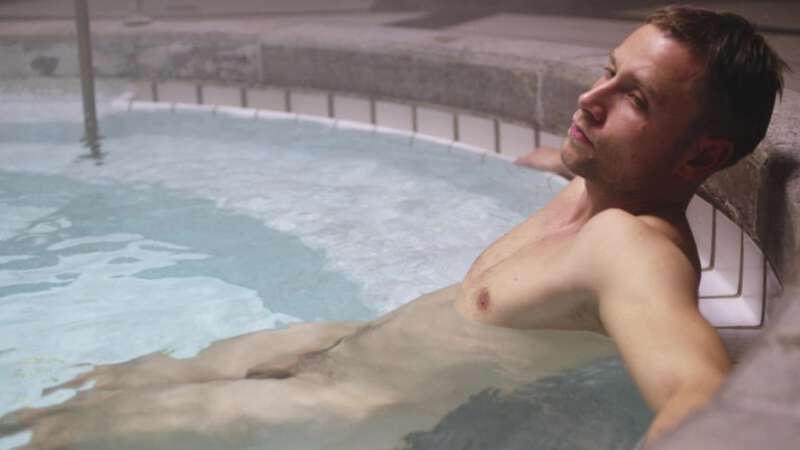 German actor Max Riemelt naked in a pool in Sense8 "Demons" episode