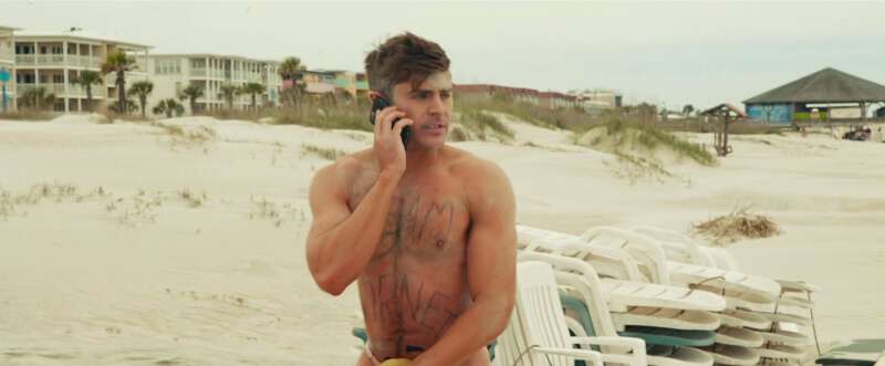 Zac Efron on the beach in Bad Grandpa