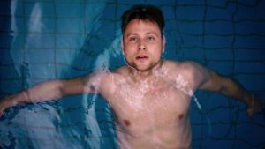 German actor Max Riemelt swimming in Sense8