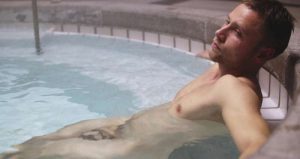 Max Riemelt naked in a pool in Sense8